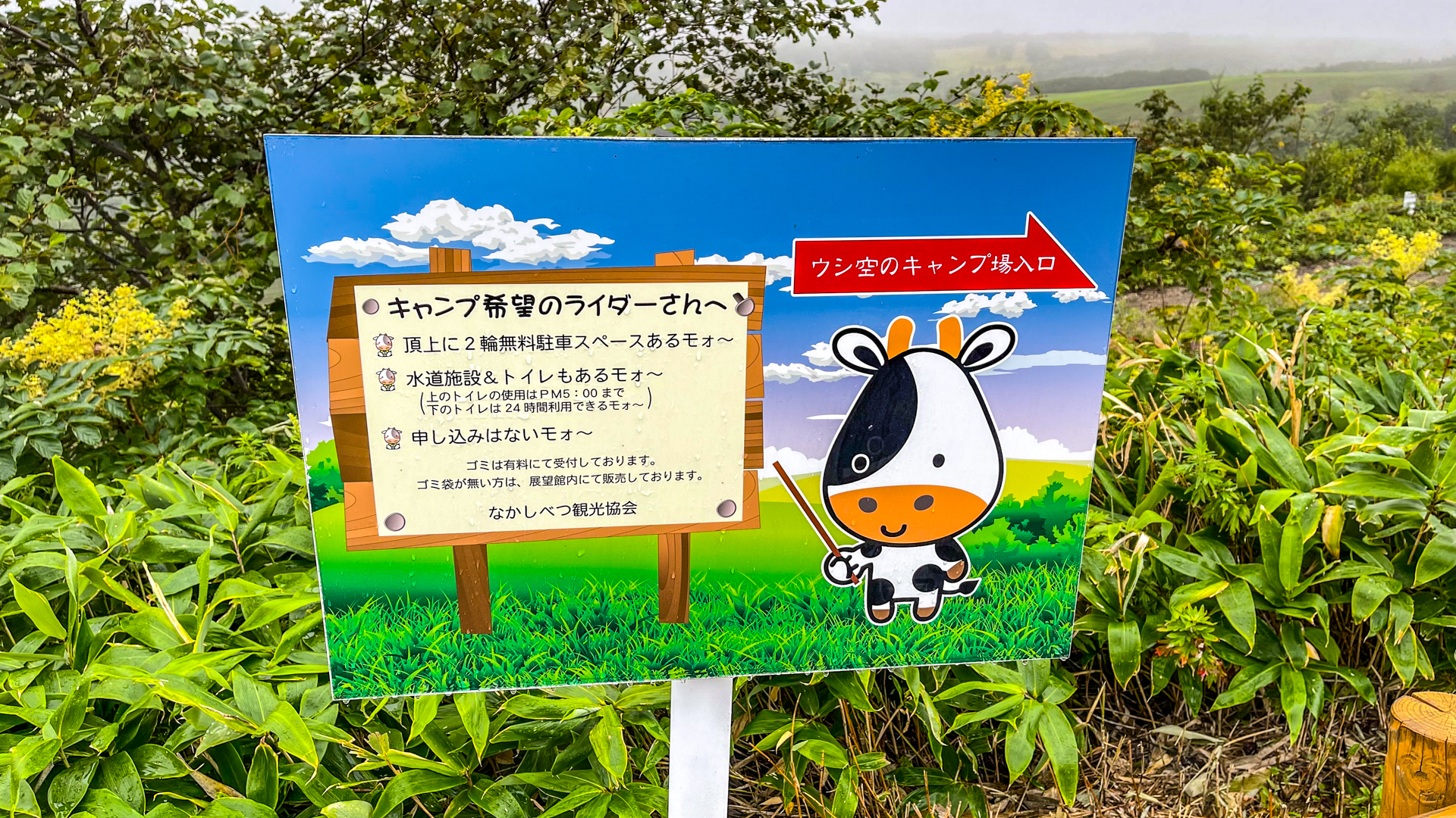 開陽台 ウシ空のキャンプ場 ライダーキャンプ場